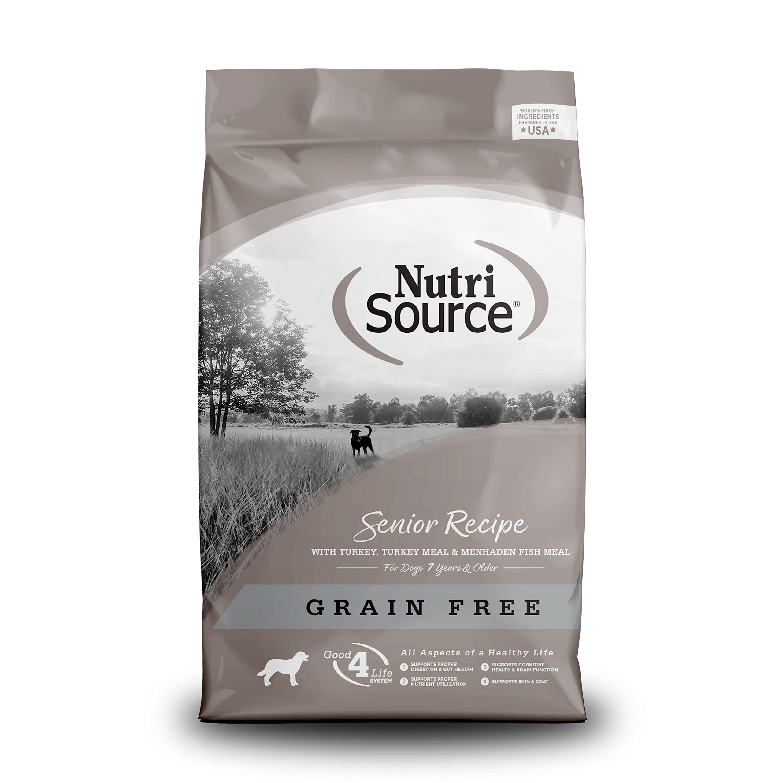 NutriSource Senior Grain Free Dry Dog Food Turkey Turkey Meal and Menhaden 26LB