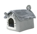Gray 43x36x34cm Cozy hooded cat cave bed for cats and small dogs